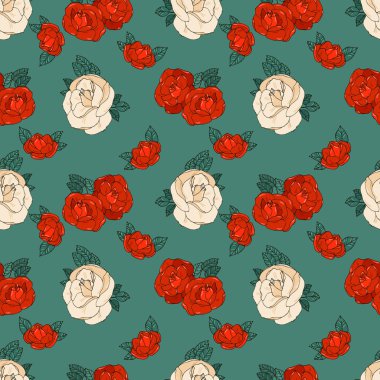 Güllerle kusursuz desen