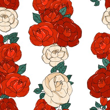 Güllerle kusursuz desen