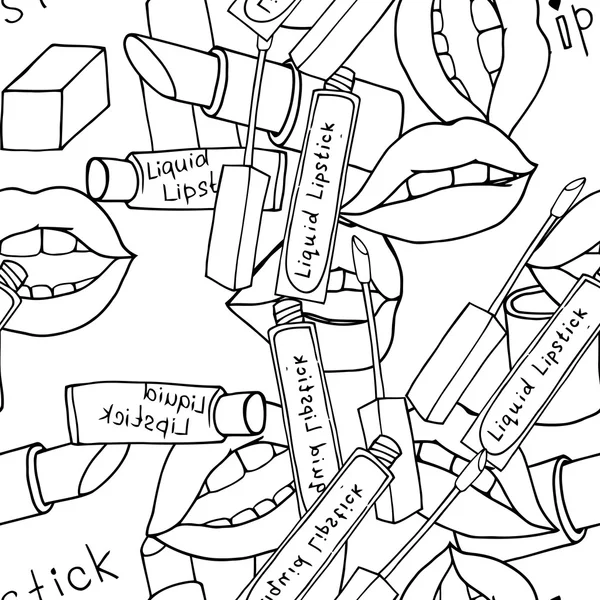 Maquillaje patrón sin costura — Vector de stock