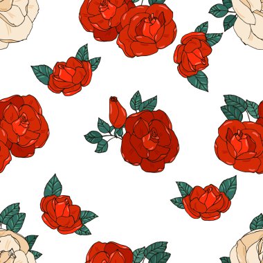 Güllerle kusursuz desen