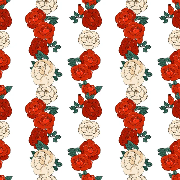 Seamless pattern with roses — Stock Vector