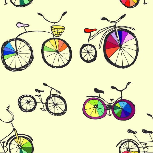 Cute doodle bicycles — Stock Vector