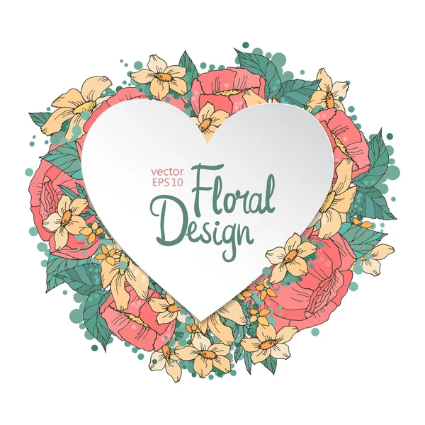 Marco floral — Vector de stock