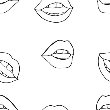 Dudakları olan kusursuz desen