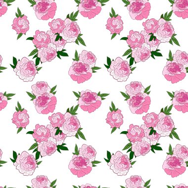 pembe peonies ile Seamless Modeli