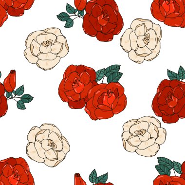 Güllerle kusursuz desen