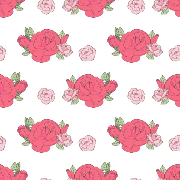 在白色背景上的粉红玫瑰. — 图库矢量图片