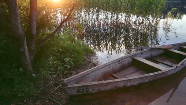 Barco no lago — Vídeo de Stock