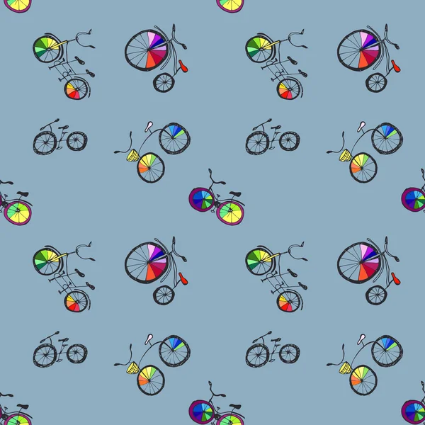 Söta doodle cyklar — Stock vektor