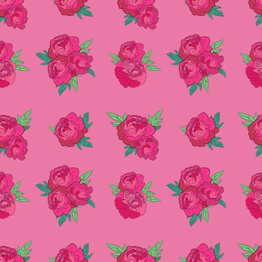 pembe peonies ile Seamless Modeli