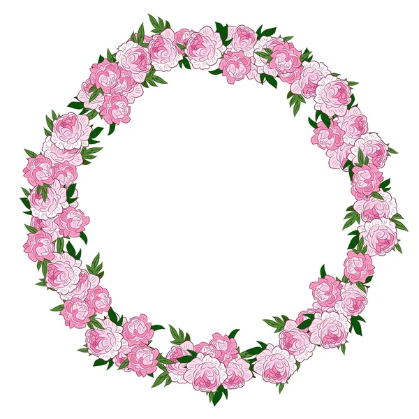 Floral pink wreath — Stock Vector