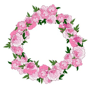 Çiçekli pembe çelenk