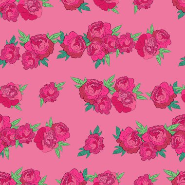 pembe peonies ile Seamless Modeli
