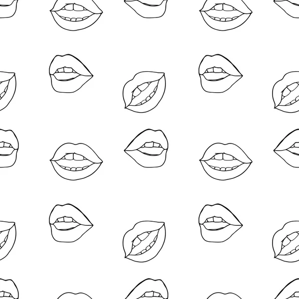 Nahtloses Muster mit Lippen — Stockvektor