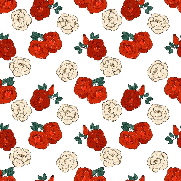 Seamless pattern with roses — Stock Vector