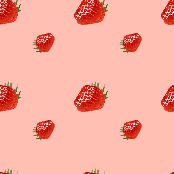 Modèle sans couture avec fraise — Image vectorielle