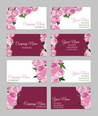 Güzel çiçek iş kartları