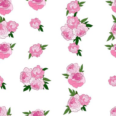 pembe peonies ile Seamless Modeli