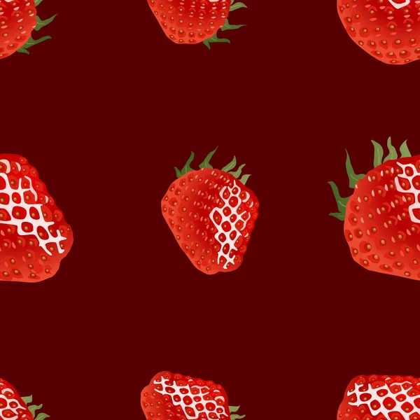Nahtloses Muster mit Erdbeere — Stockvektor
