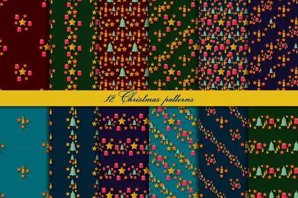 Sømløse julemønstre – stockvektor