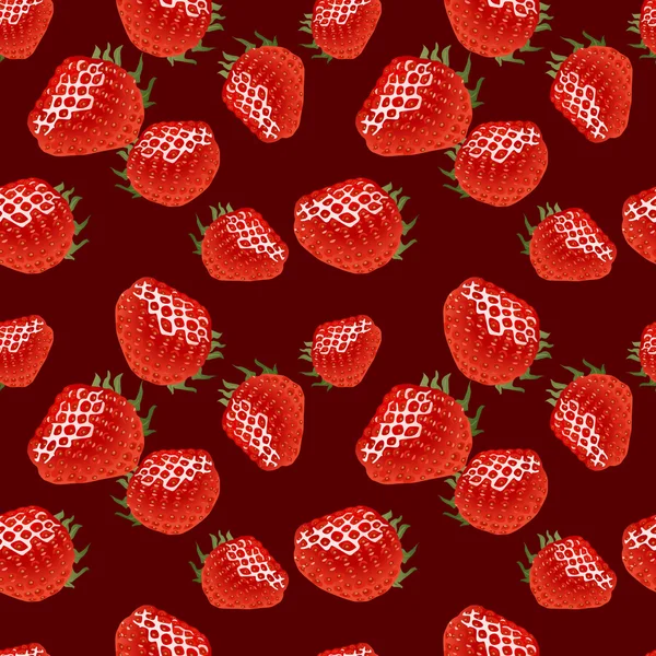 Modèle sans couture avec fraise — Image vectorielle