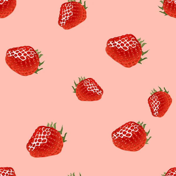 Modèle sans couture avec fraise — Image vectorielle