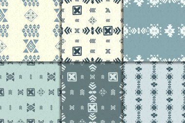 Dikişsiz etnik desen seti