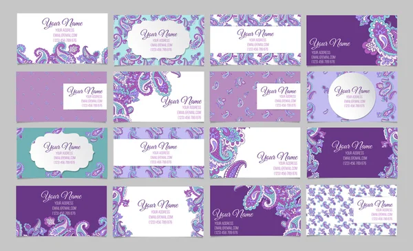 Collection of ornamental business cards — Stock Vector