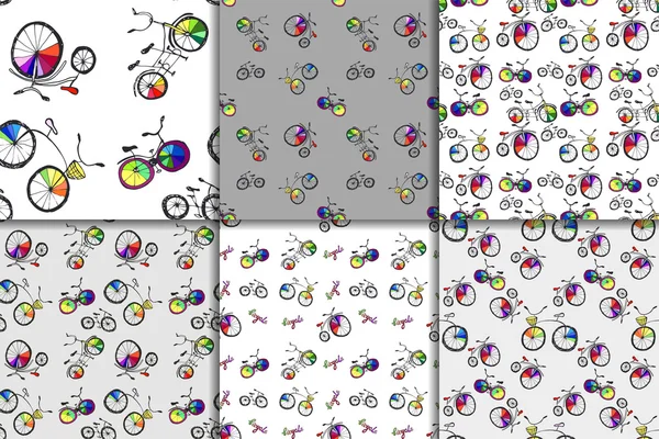 可爱涂鸦自行车套 — 图库矢量图片
