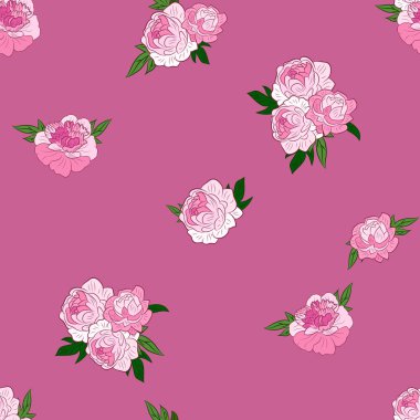 pembe peonies ile Seamless Modeli