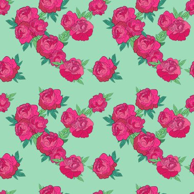 pembe peonies ile Seamless Modeli