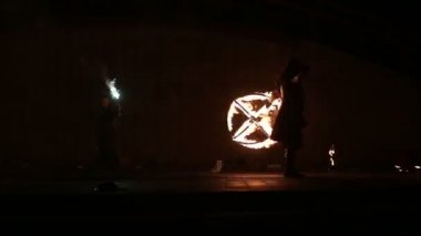 Minsk, Beyaz Rusya - Eylül 29: gösteri yangın