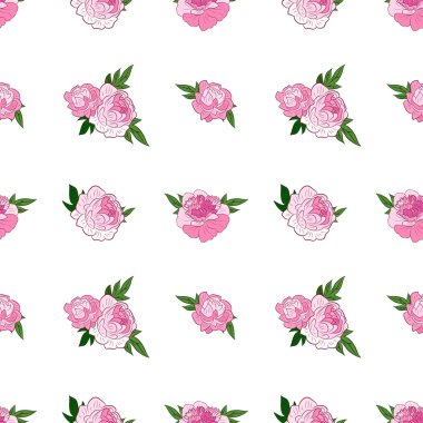 pembe peonies ile Seamless Modeli