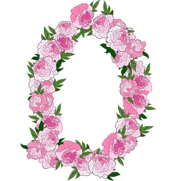 Virágos rózsaszín koszorú — Stock Vector