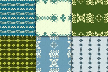 Dikişsiz etnik desen seti