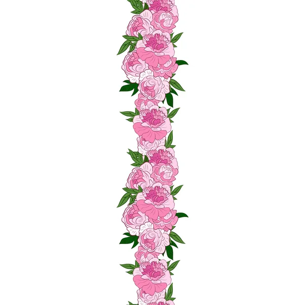 Vector garland with peonies — Stock Vector