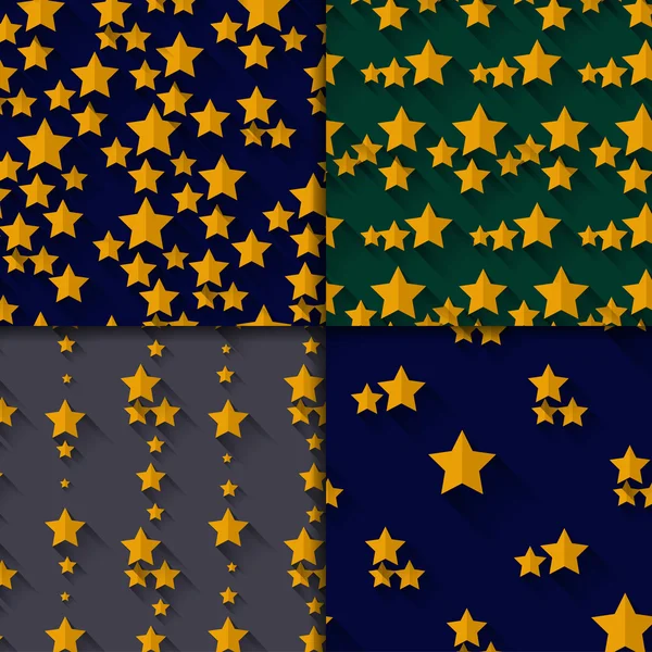 Seamless starry patterns — Stock Vector