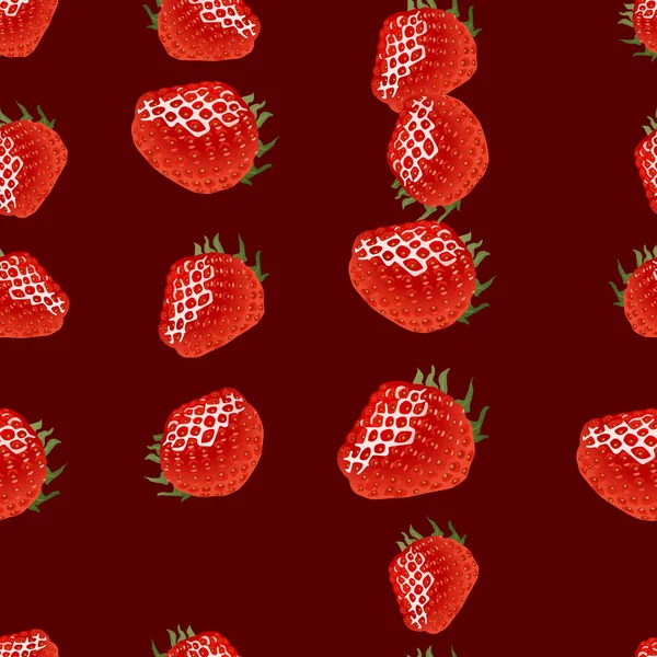 딸기를 곁들인 끈적끈적 한 무늬 — 스톡 벡터