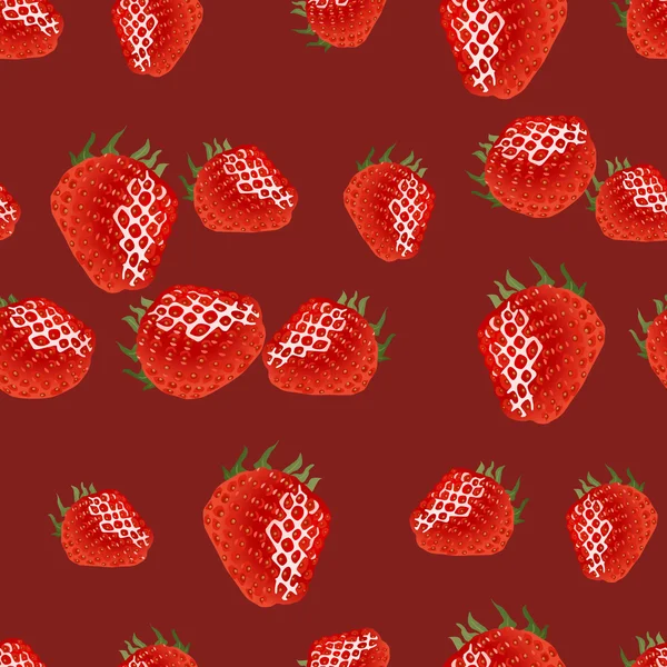 Sömlöst mönster med jordgubbe — Stock vektor