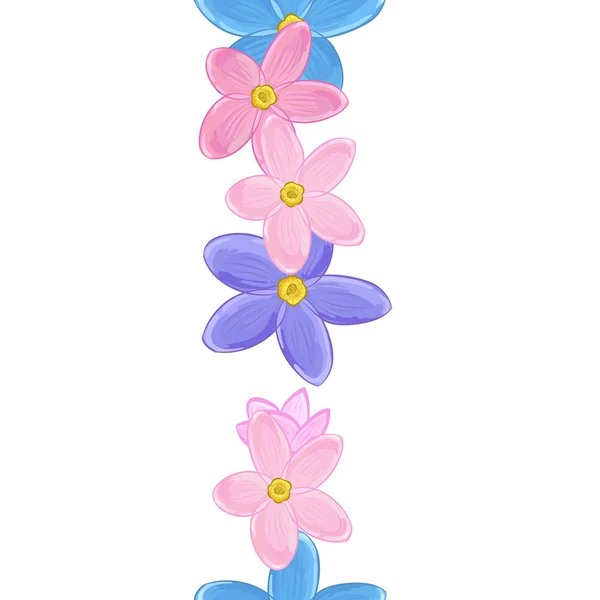 Verticale naadloze floral lijn — Stockvector