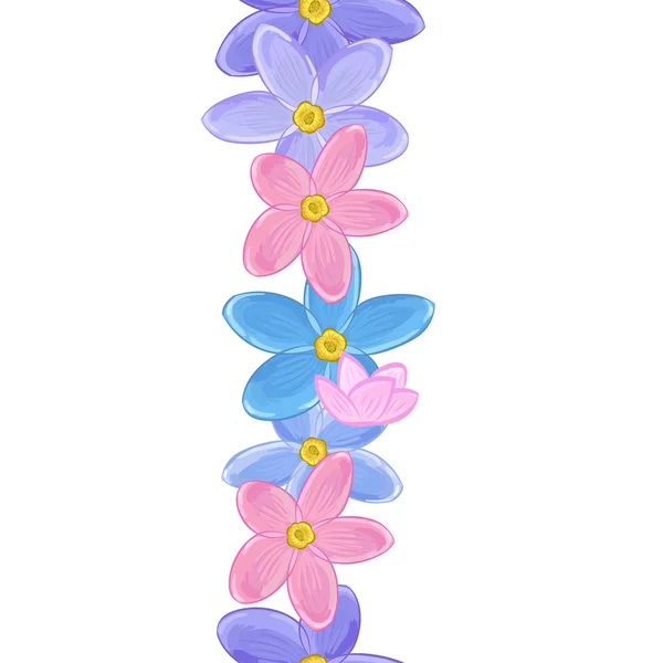 花柄シームレスな縦線 — ストックベクタ