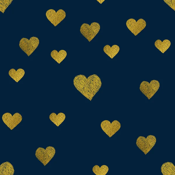 Gouden hart naadloze patroon — Stockvector