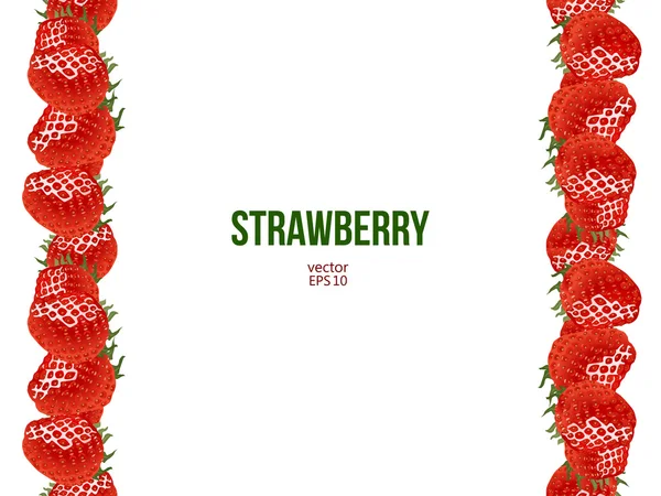 Bingkai strawberry, ilustrasi vektor - Stok Vektor