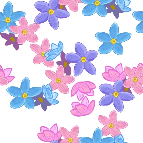 Seamless forget-me-not pattern — Stock Vector