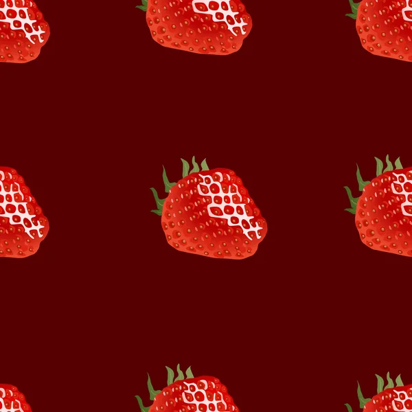 딸기를 곁들인 끈적끈적 한 무늬 — 스톡 벡터