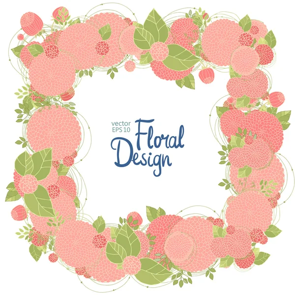 Cadre floral et lieu de texte — Image vectorielle