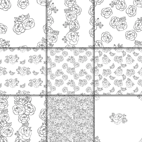 无缝隙的黑白花纹 — 图库矢量图片