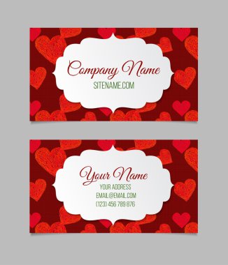 Kartvizit elle çizilmiş yürekleri.