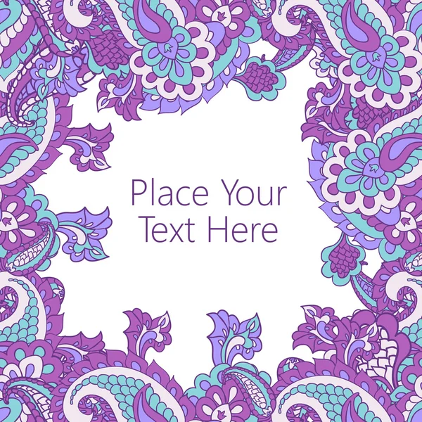 Abstracte paisley frame — Stockvector