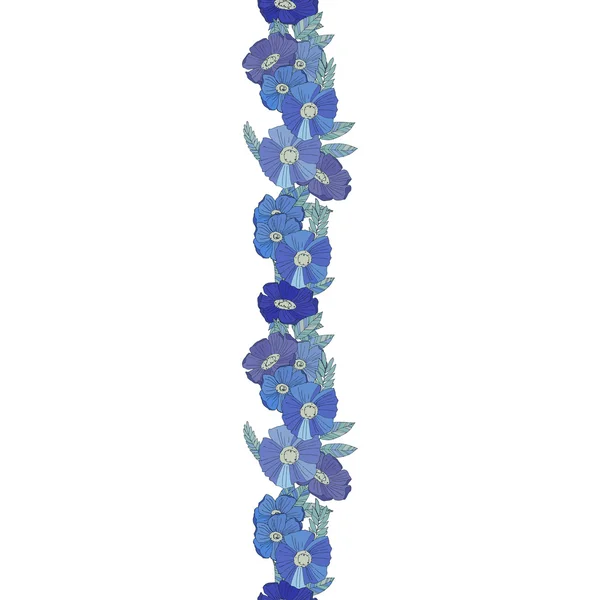 Ligne florale verticale sans couture — Image vectorielle